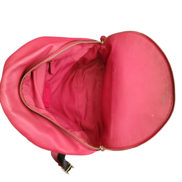 COACH Backpack Daypack Signature Red Brown G1822 F32200 Medium Size EUC - Picture 12 of 15